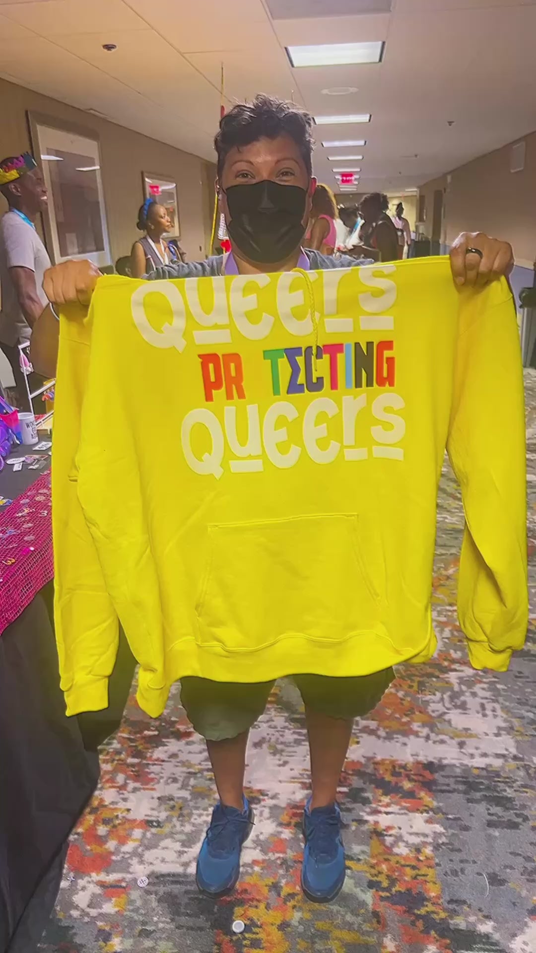 Unisex Yellow Queers Protecting Queers Hoodie