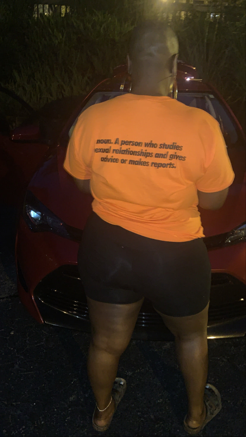 Unisex orange short sleeve Sexual Intellectual t-shirt
