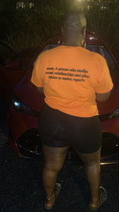 Unisex orange short sleeve Sexual Intellectual t-shirt